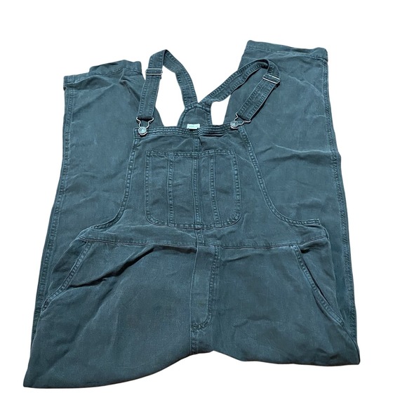 Aerie Faded Black Jean Overalls New NWT Medium Lumberjack Grunge - Picture 1 of 4